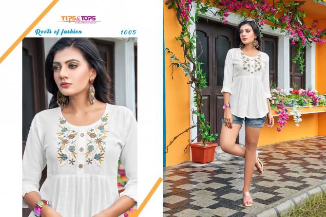 Tips And Tops Pulpy 9 New Ethnic Wear Rayon Fancy Wear Western Top Collection